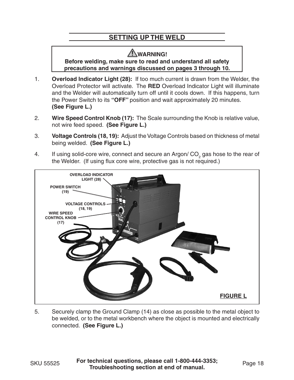 Setting up the weld | Harbor Freight Tools 55525 User Manual | Page 18 / 33