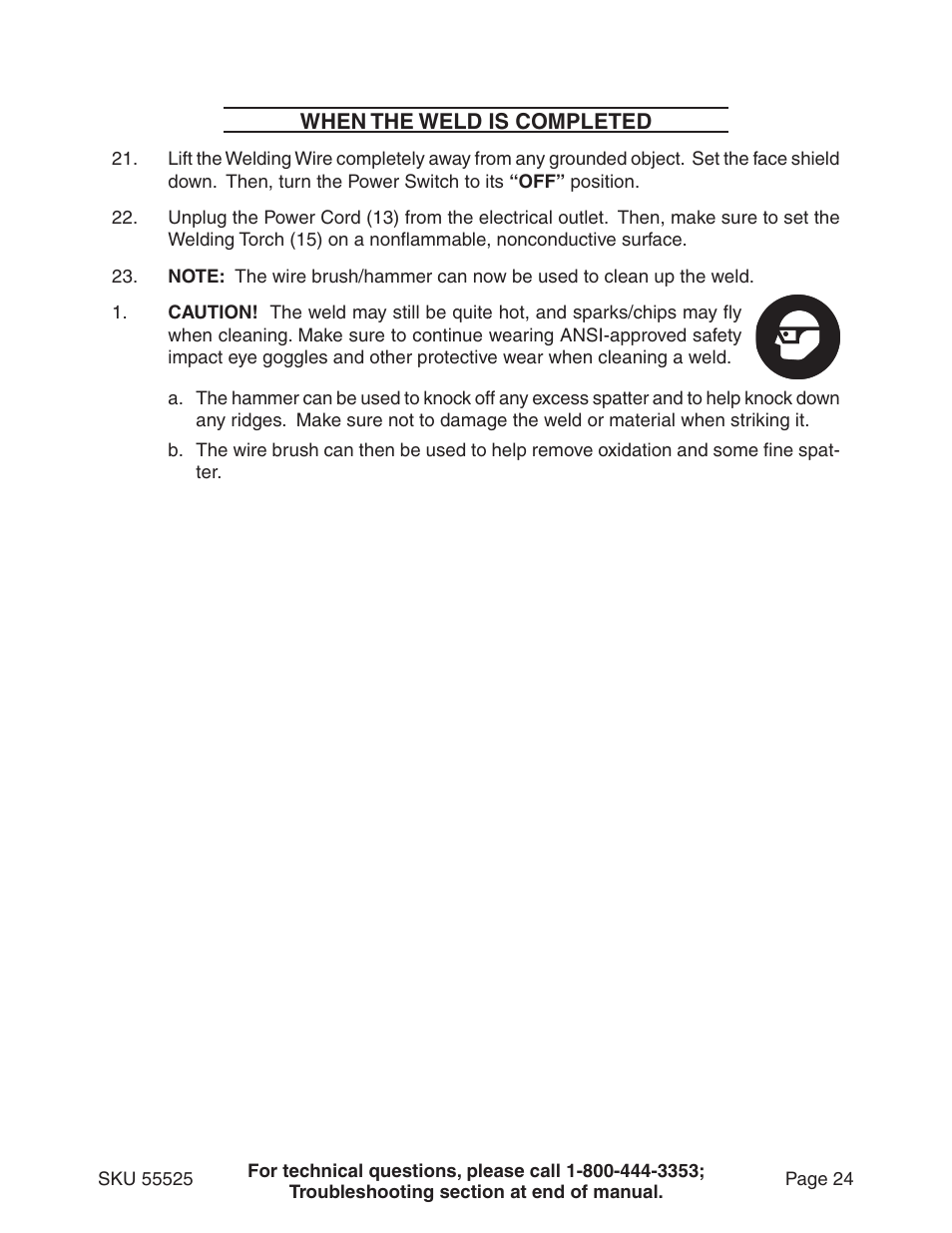 Harbor Freight Tools 55525 User Manual | Page 24 / 33