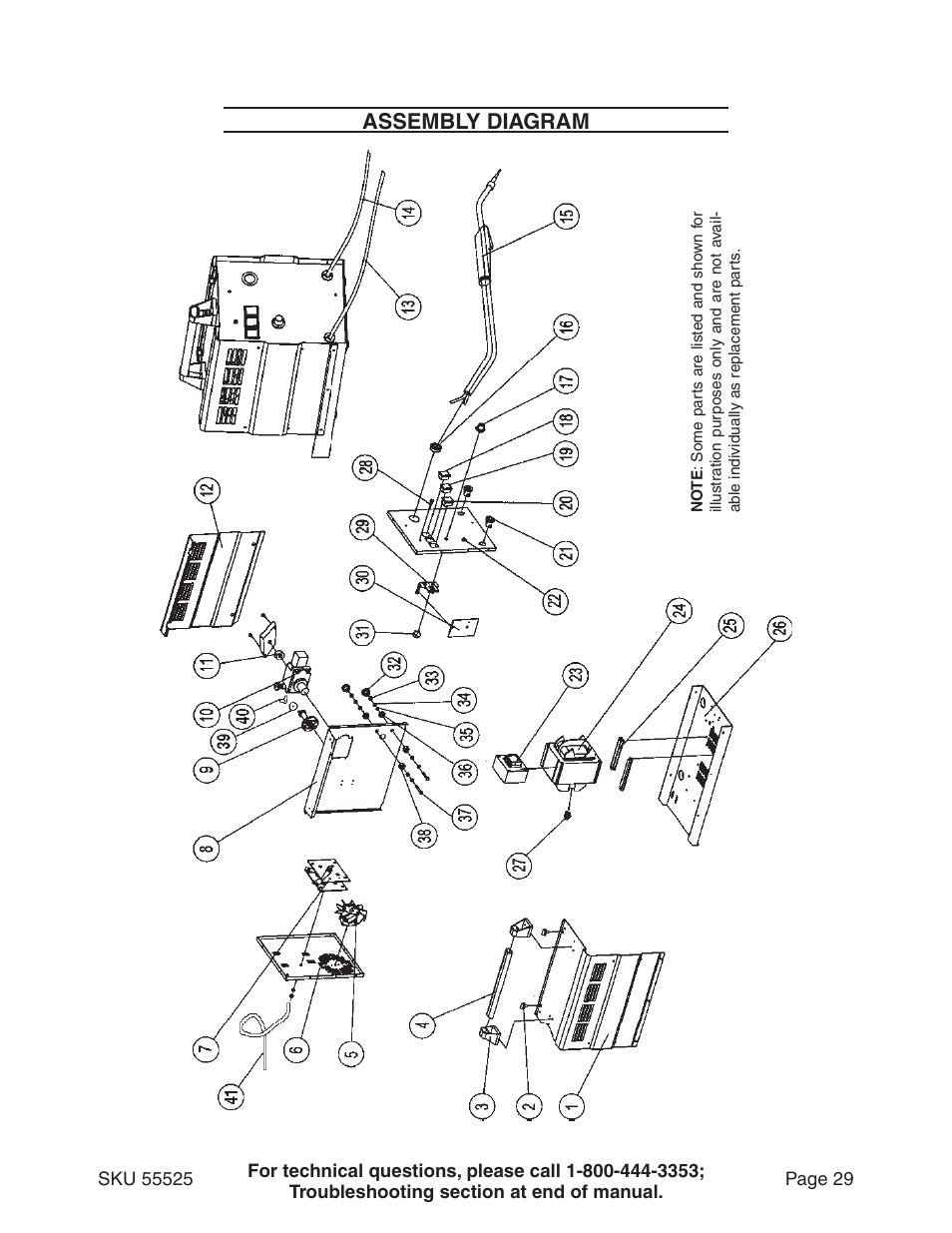 Assembly diagram | Harbor Freight Tools 55525 User Manual | Page 29 / 33