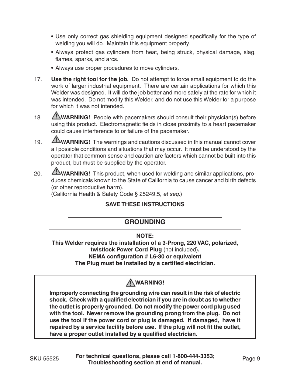 Harbor Freight Tools 55525 User Manual | Page 9 / 33