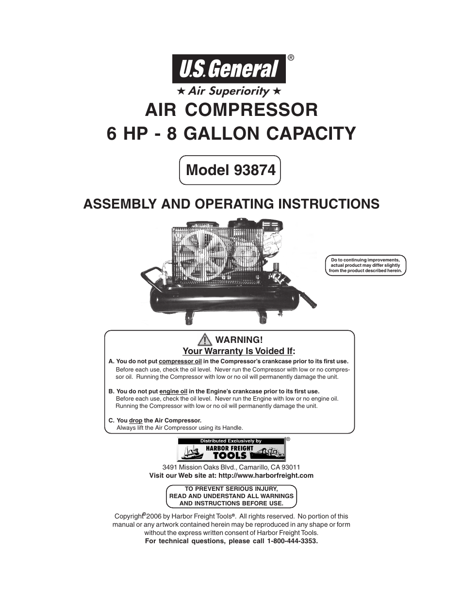 Harbor Freight Tools 93874 User Manual | 19 pages