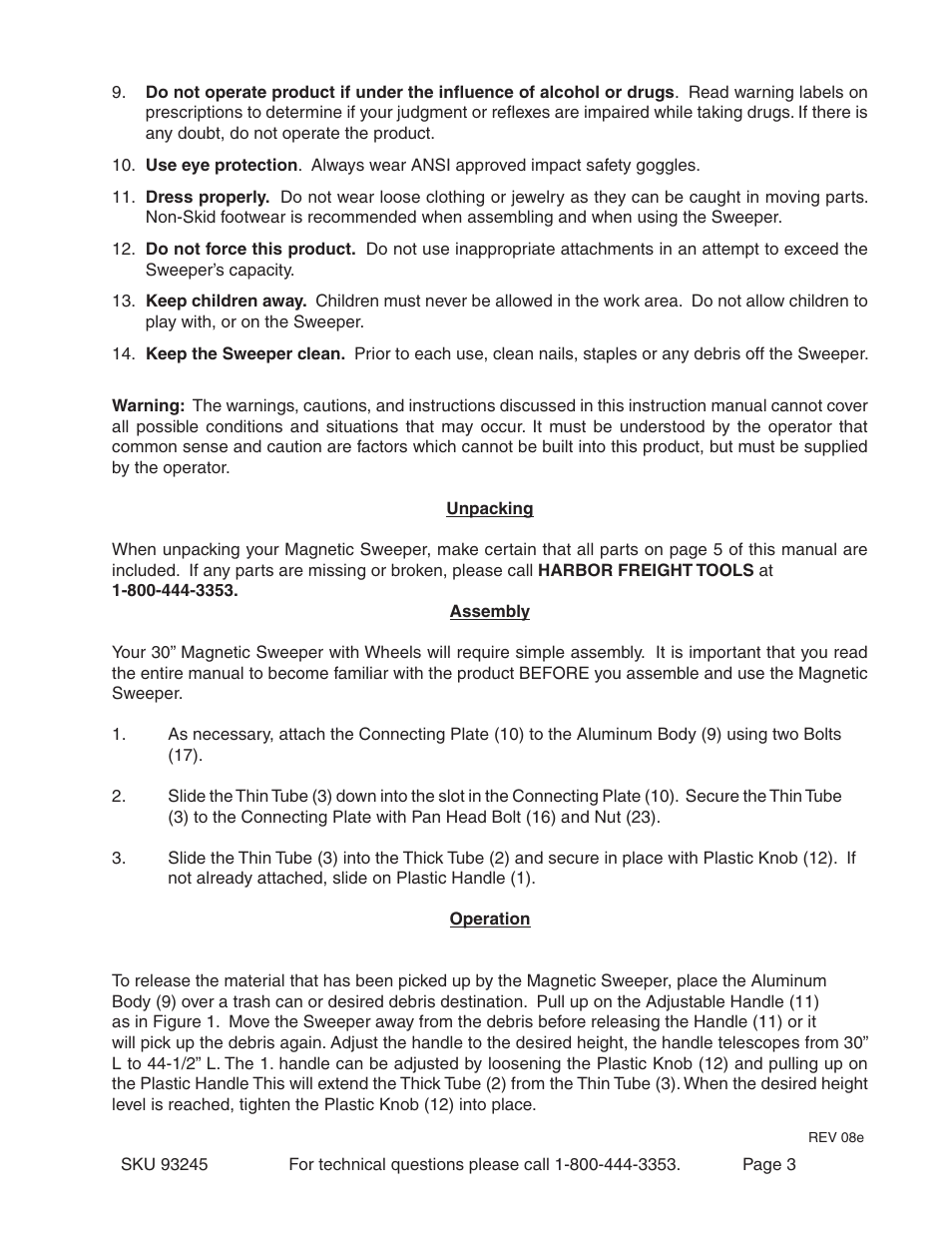 Harbor Freight Tools 93245 User Manual | Page 3 / 5
