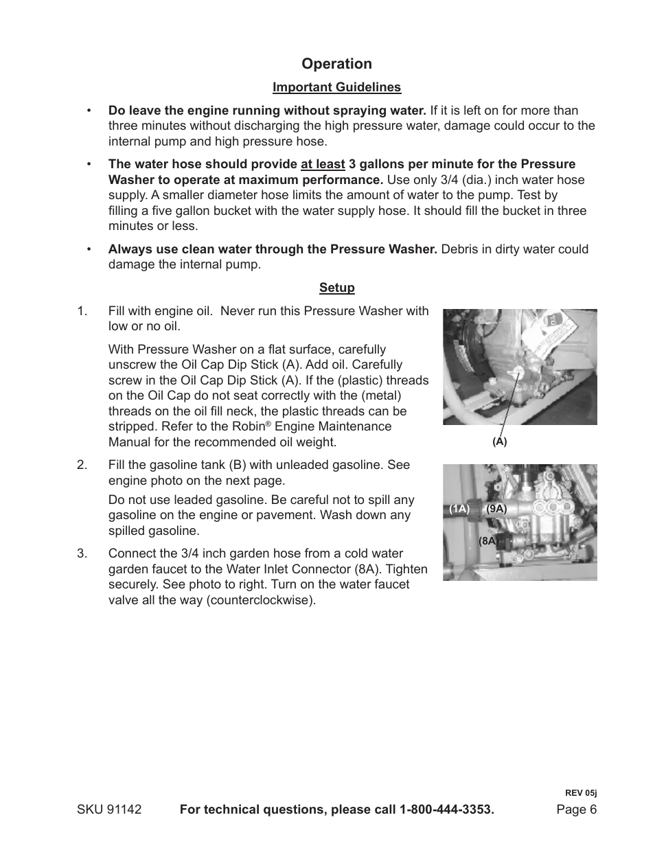 Operation | Harbor Freight Tools 91142 User Manual | Page 6 / 12