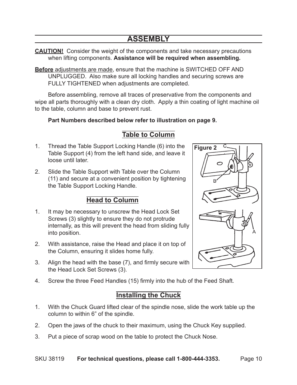 Assembly | Harbor Freight Tools 38119 User Manual | Page 10 / 19