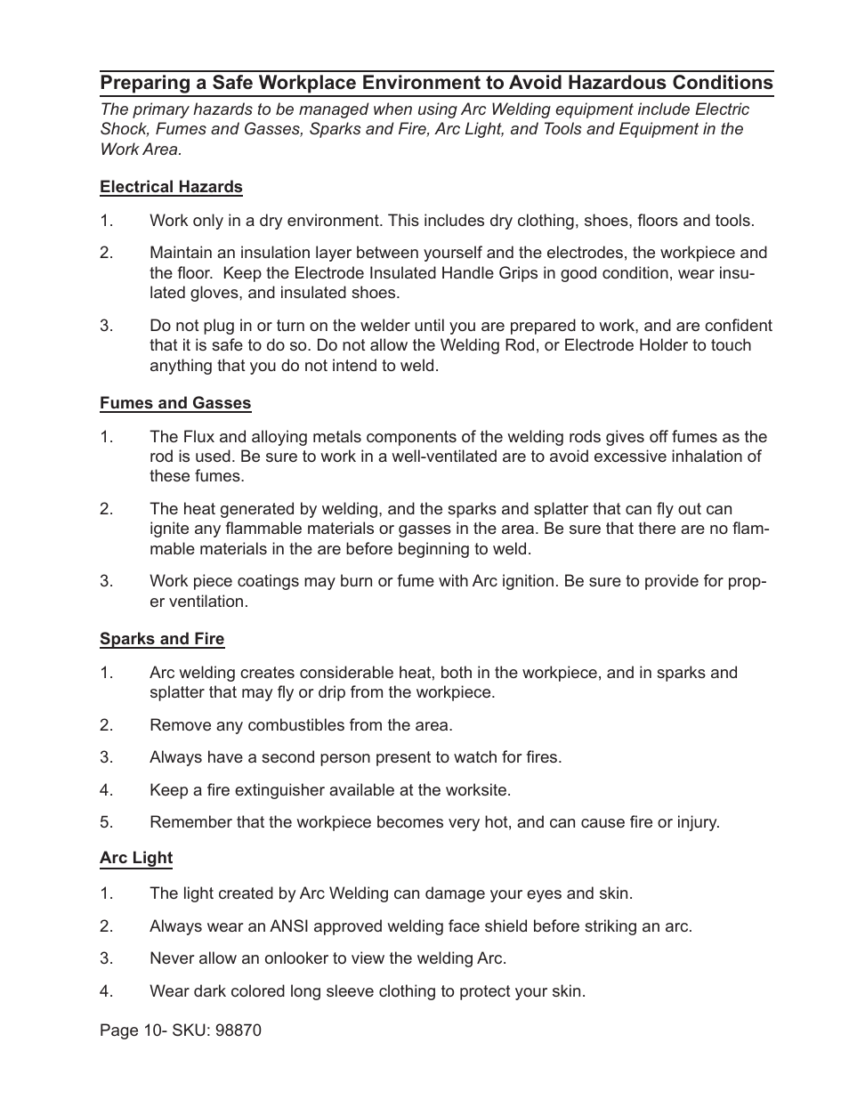 Harbor Freight Tools 98870 User Manual | Page 10 / 17