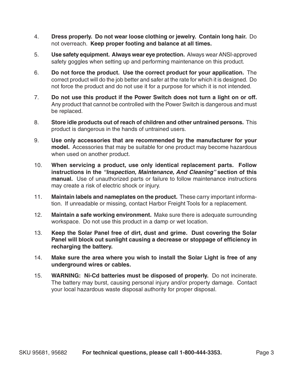 Harbor Freight Tools ONE STOPS 95682 User Manual | Page 3 / 6