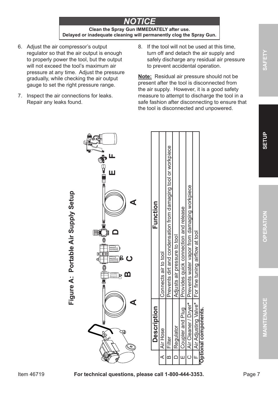 Notice | Harbor Freight Tools HVLP DETAIL SPRAY GUN 46719 User Manual | Page 7 / 20