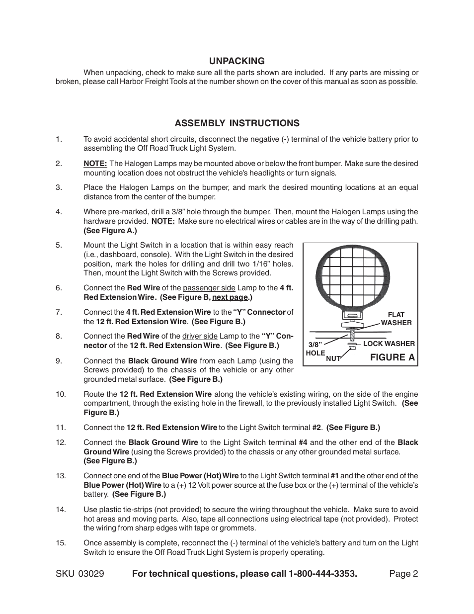 Harbor Freight Tools 3029 User Manual | Page 2 / 3