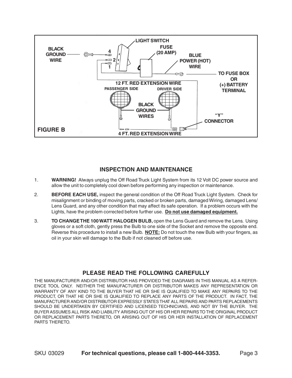 Harbor Freight Tools 3029 User Manual | Page 3 / 3