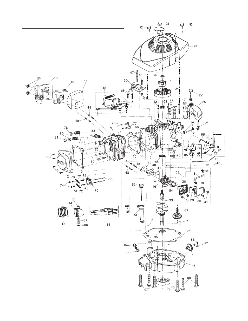 Assembly diagram | Harbor Freight Tools 5.5 HP ENGINE 96156 User Manual | Page 17 / 19