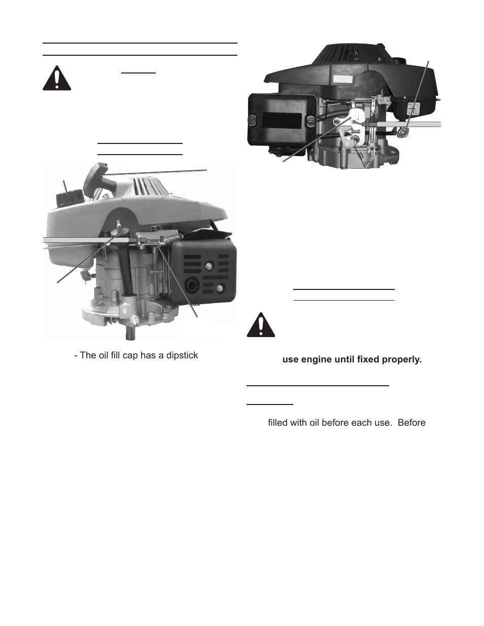 Operating instructions | Harbor Freight Tools 5.5 HP ENGINE 96156 User Manual | Page 8 / 19