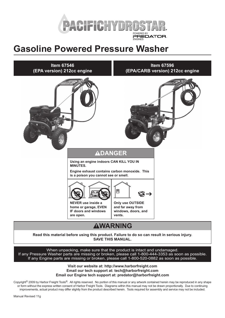 Harbor Freight Tools 67596 User Manual | 28 pages