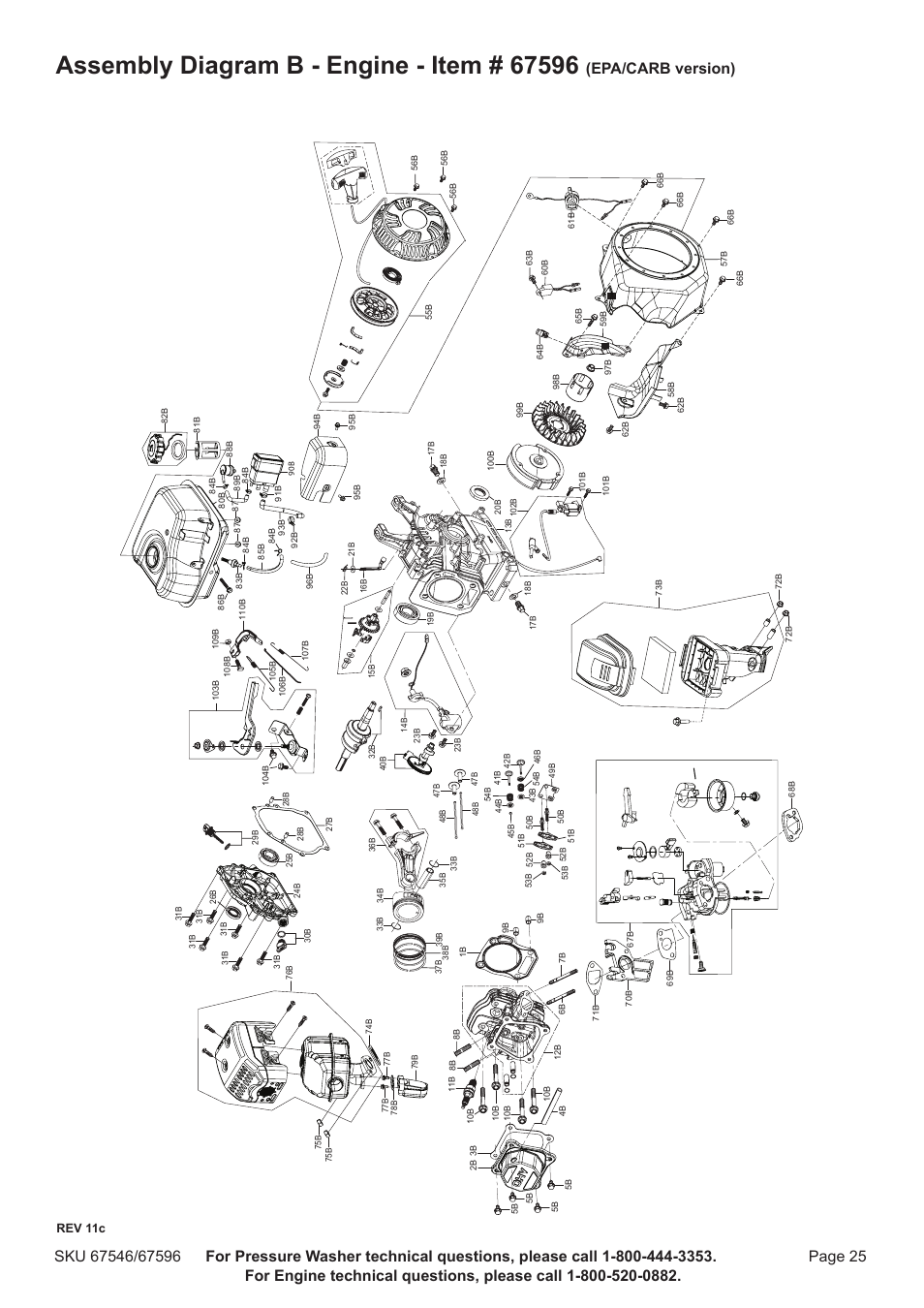 Epa/carb version) | Harbor Freight Tools 67596 User Manual | Page 25 / 28