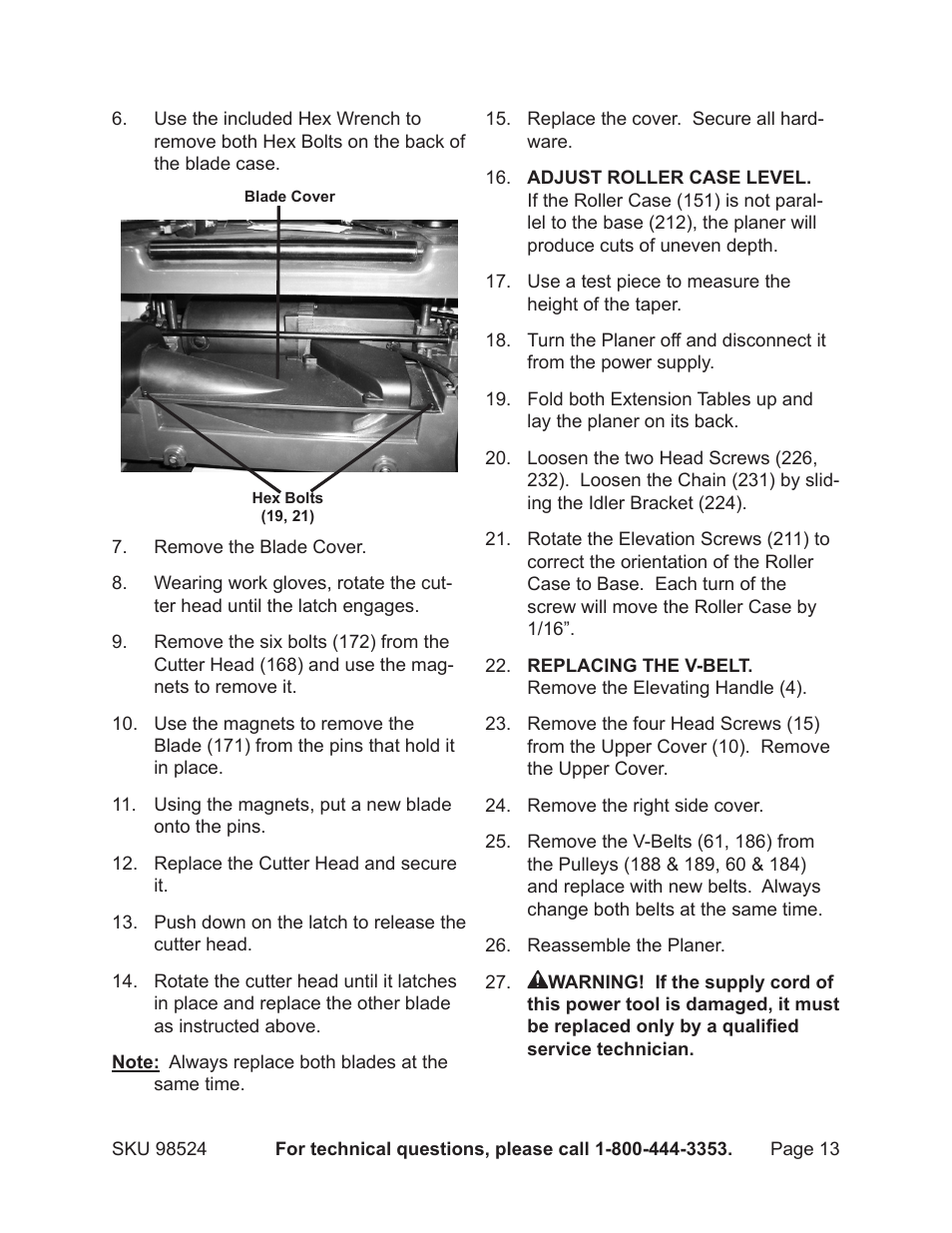 Harbor Freight Tools CENTRAL MACHINERY 98524 User Manual | Page 13 / 20