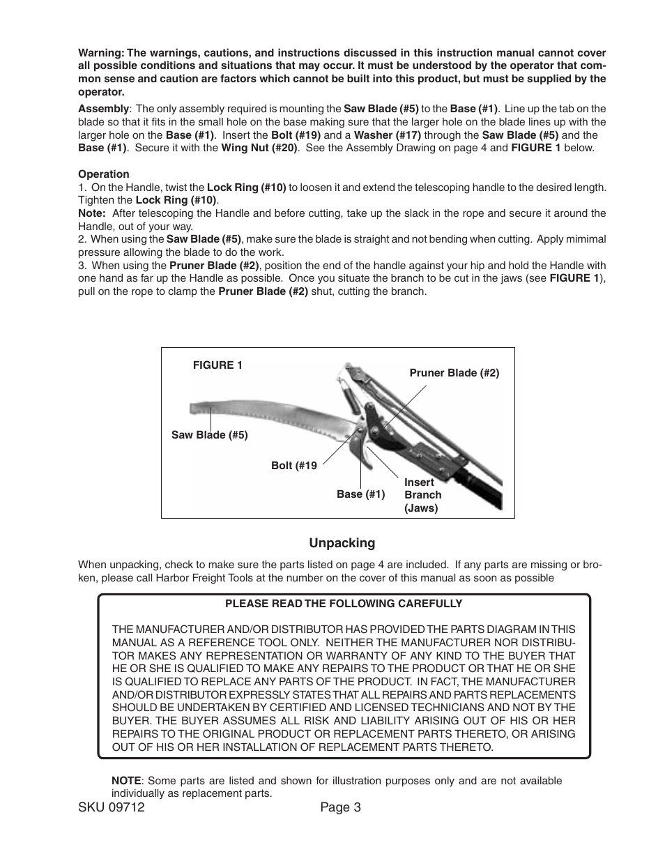 Harbor Freight Tools 9712 User Manual | Page 3 / 4