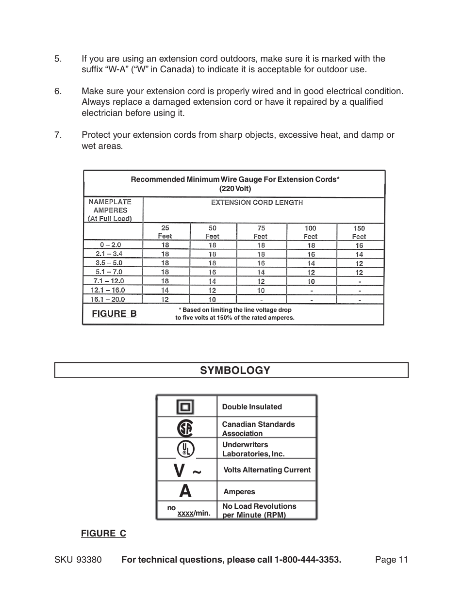 V ~ a | Harbor Freight Tools CENTRAL MACHINERY 93380 User Manual | Page 11 / 35