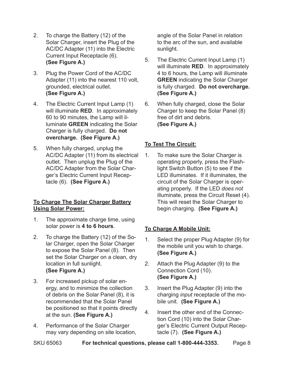 Harbor Freight Tools 65063 User Manual | Page 8 / 11