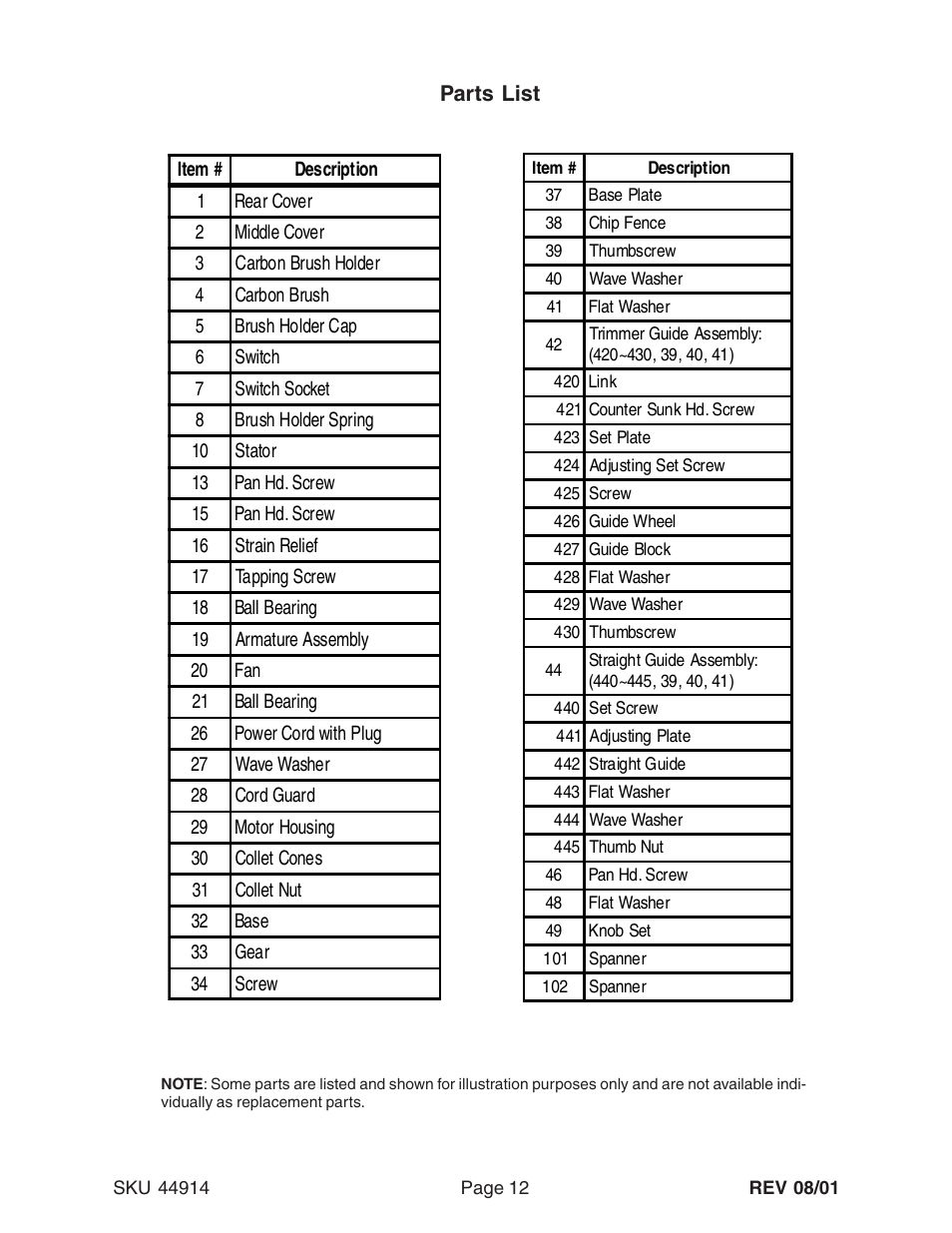 Harbor Freight Tools 44914 User Manual | Page 12 / 13