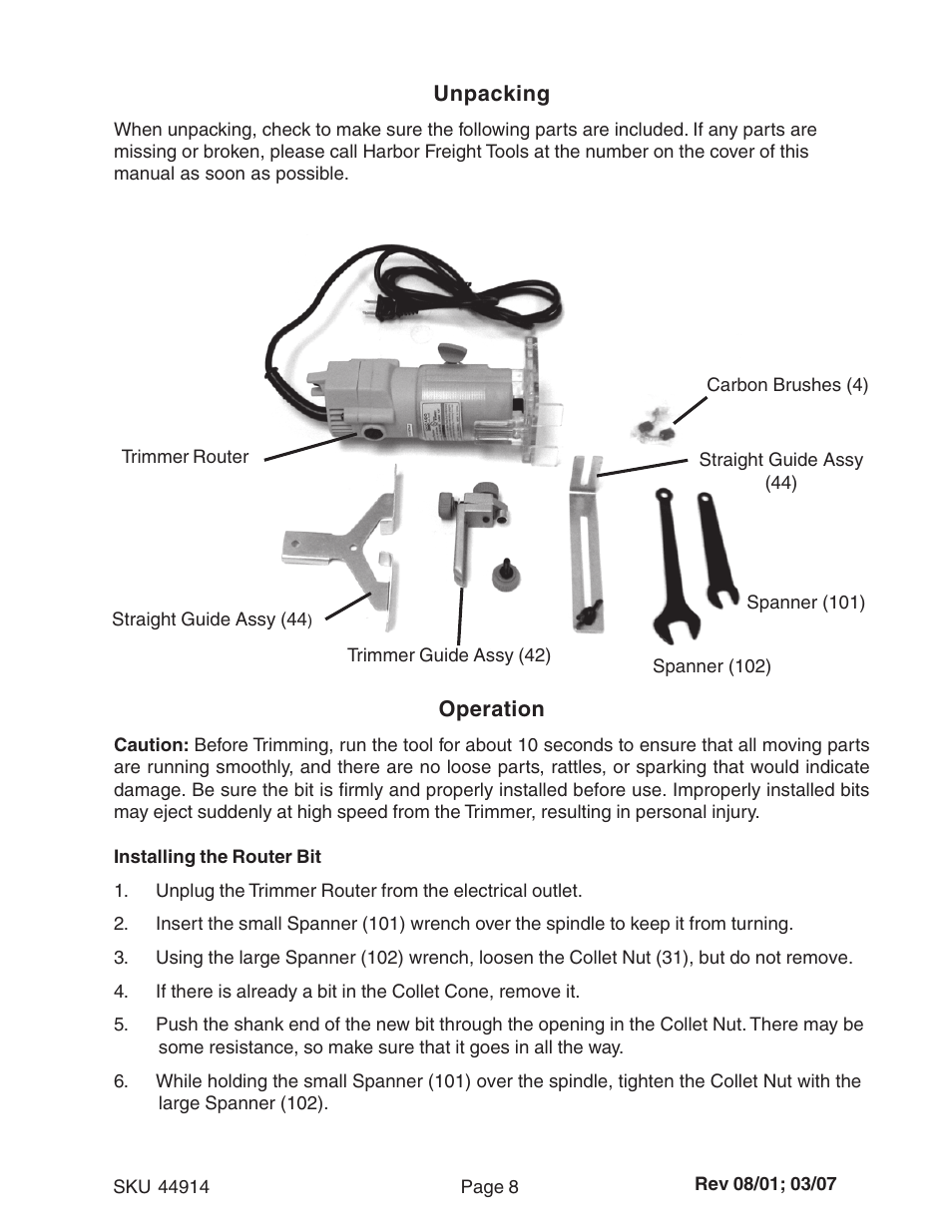 Harbor Freight Tools 44914 User Manual | Page 8 / 13