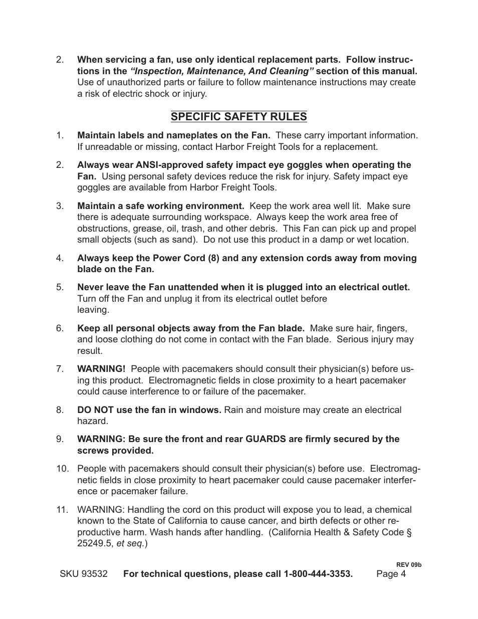 Harbor Freight Tools 93532 User Manual | Page 4 / 9