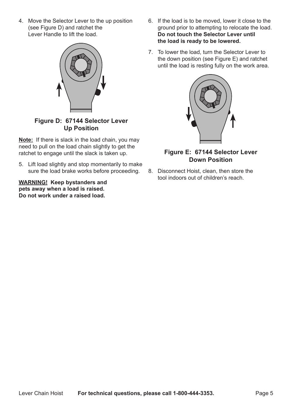 Harbor Freight Tools LEver Chain Hoist 69482 User Manual | Page 5 / 12