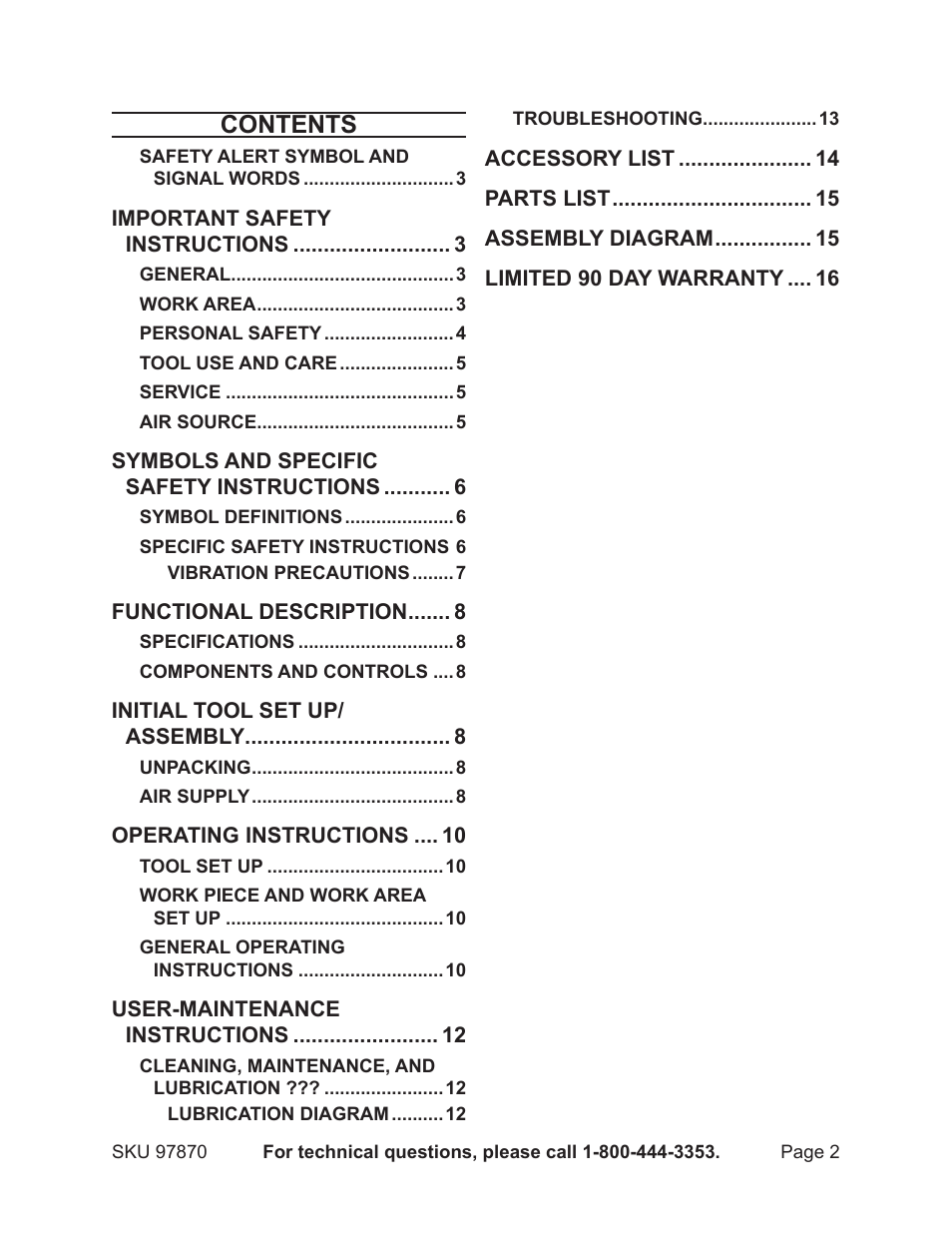 Harbor Freight Tools 97870 User Manual | Page 2 / 16