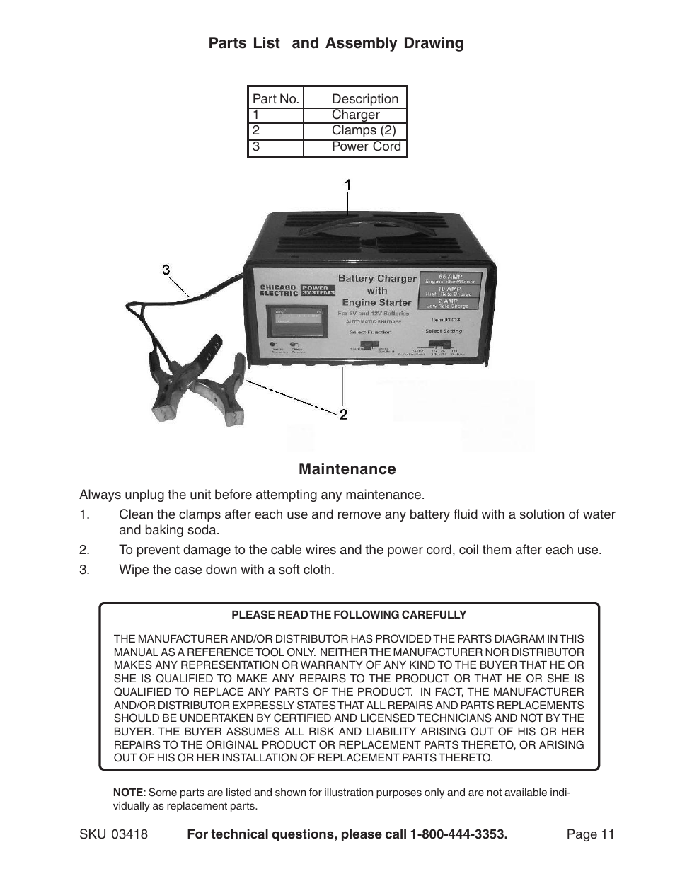 Harbor Freight Tools 03418 User Manual | Page 11 / 11