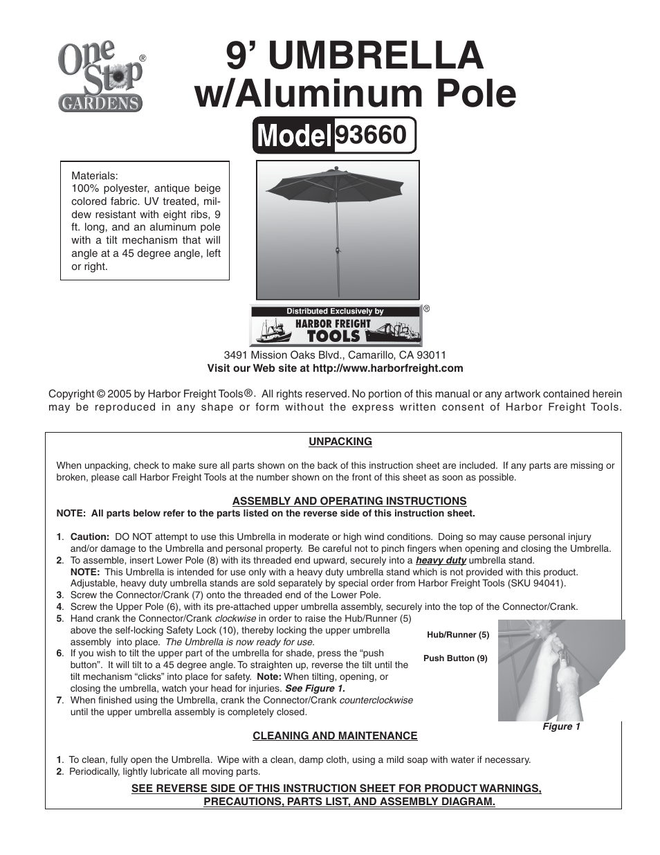 Harbor Freight Tools 93660 User Manual | 2 pages