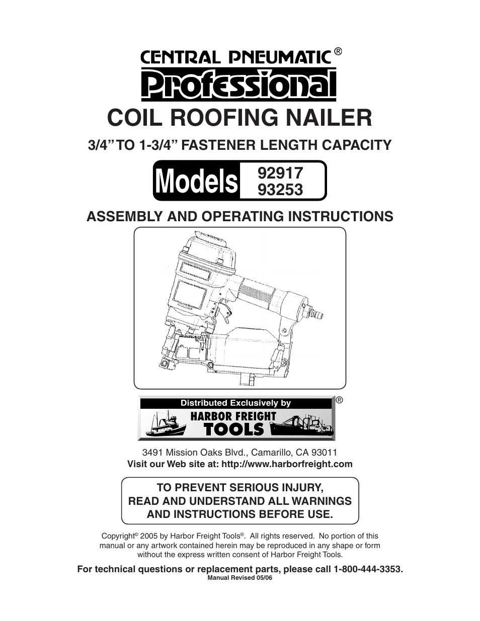 Harbor Freight Tools 93253 User Manual | 14 pages