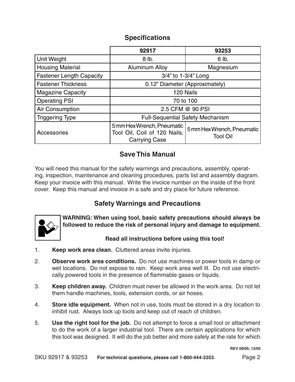 Harbor Freight Tools 93253 User Manual | Page 2 / 14