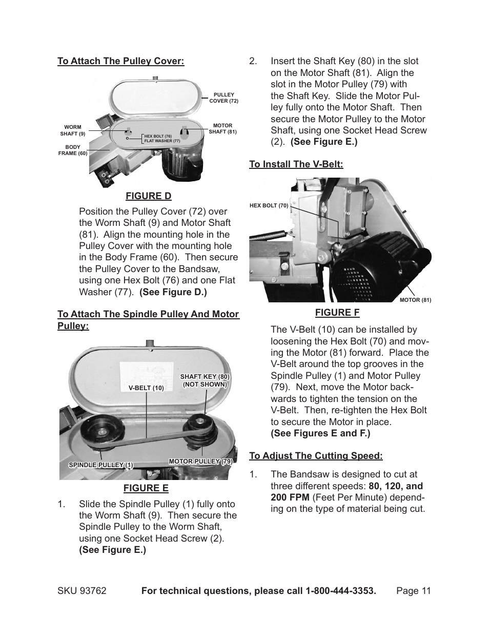 Harbor Freight Tools METAL CUTTING BANDSAW 93762 User Manual | Page 11 / 29