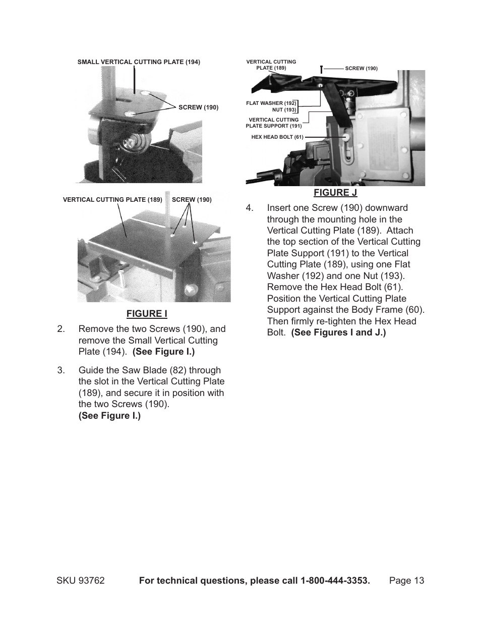 Harbor Freight Tools METAL CUTTING BANDSAW 93762 User Manual | Page 13 / 29