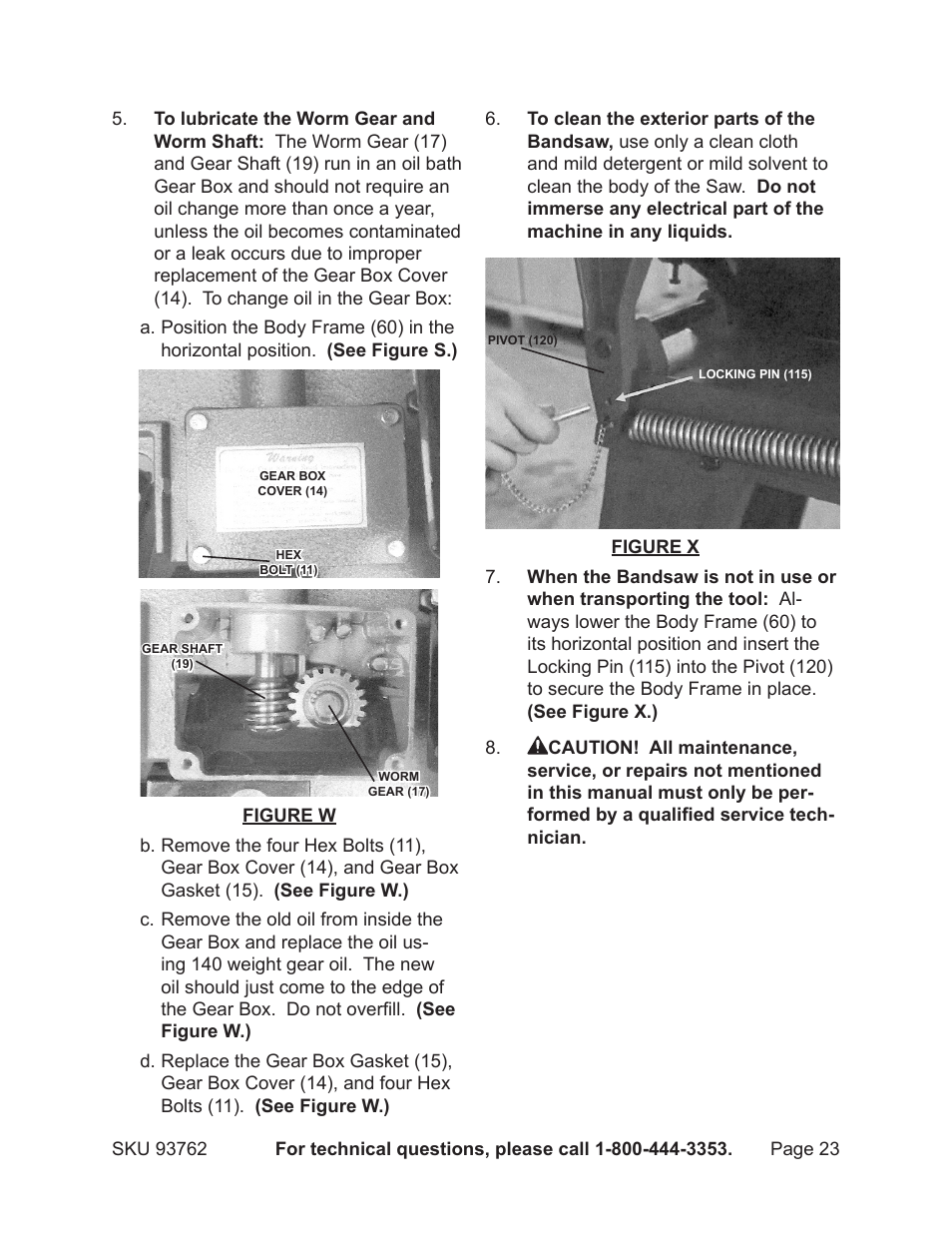 Harbor Freight Tools METAL CUTTING BANDSAW 93762 User Manual | Page 23 / 29