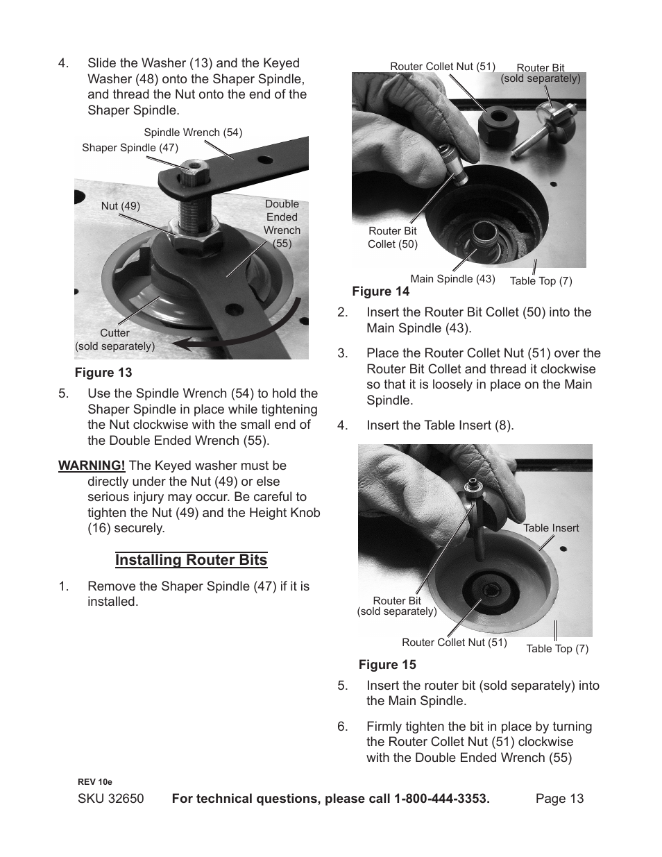 Installing router bits | Harbor Freight Tools 32650 User Manual | Page 13 / 26