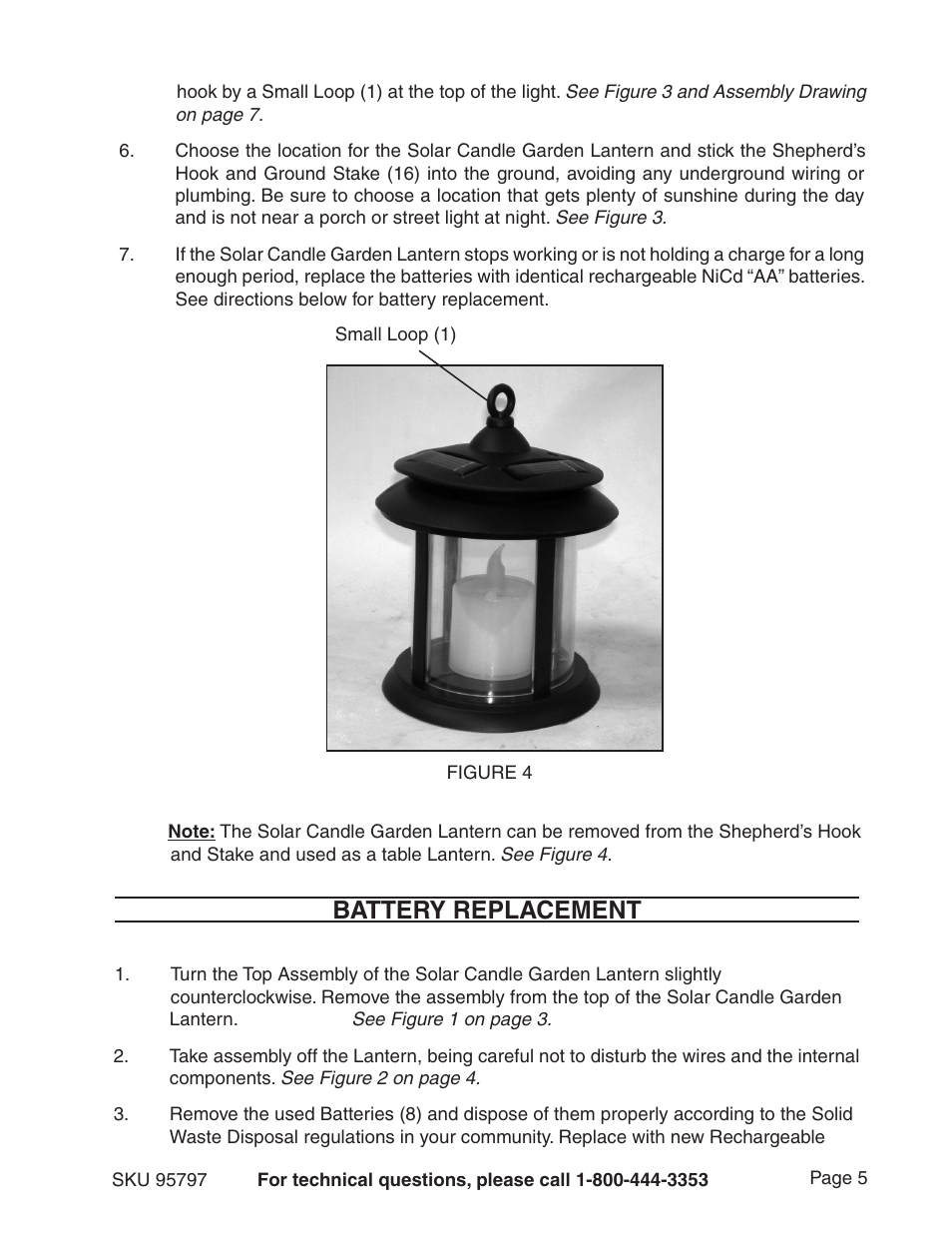 Battery replacement | Harbor Freight Tools 95797 User Manual | Page 5 / 7