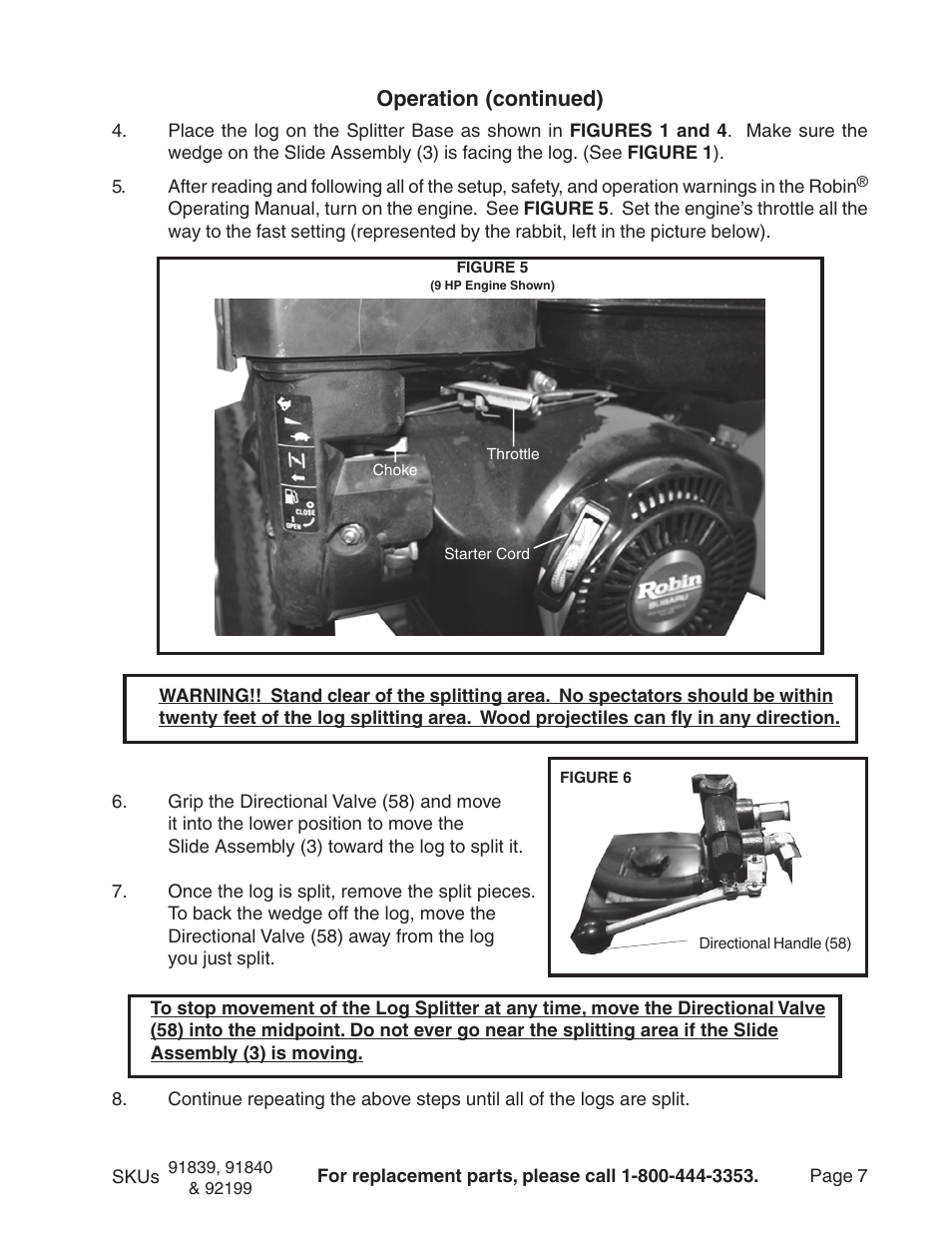 Operation (continued) | Harbor Freight Tools 92199 User Manual | Page 7 / 12