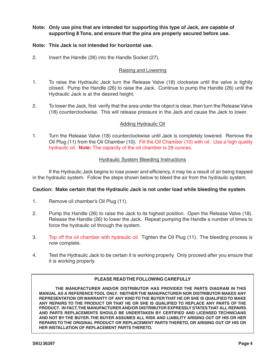 Harbor Freight Tools 36397 User Manual | Page 4 / 5