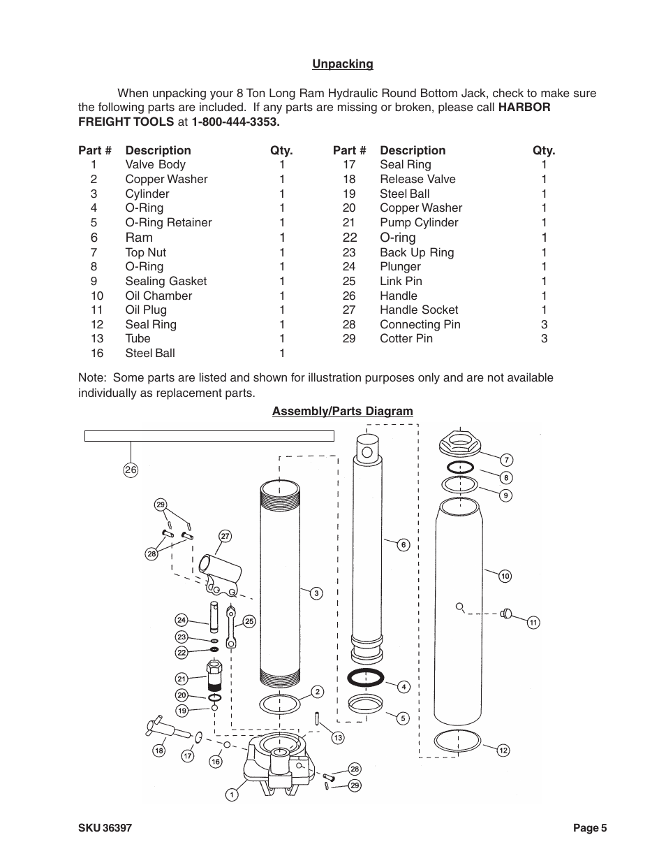 Harbor Freight Tools 36397 User Manual | Page 5 / 5