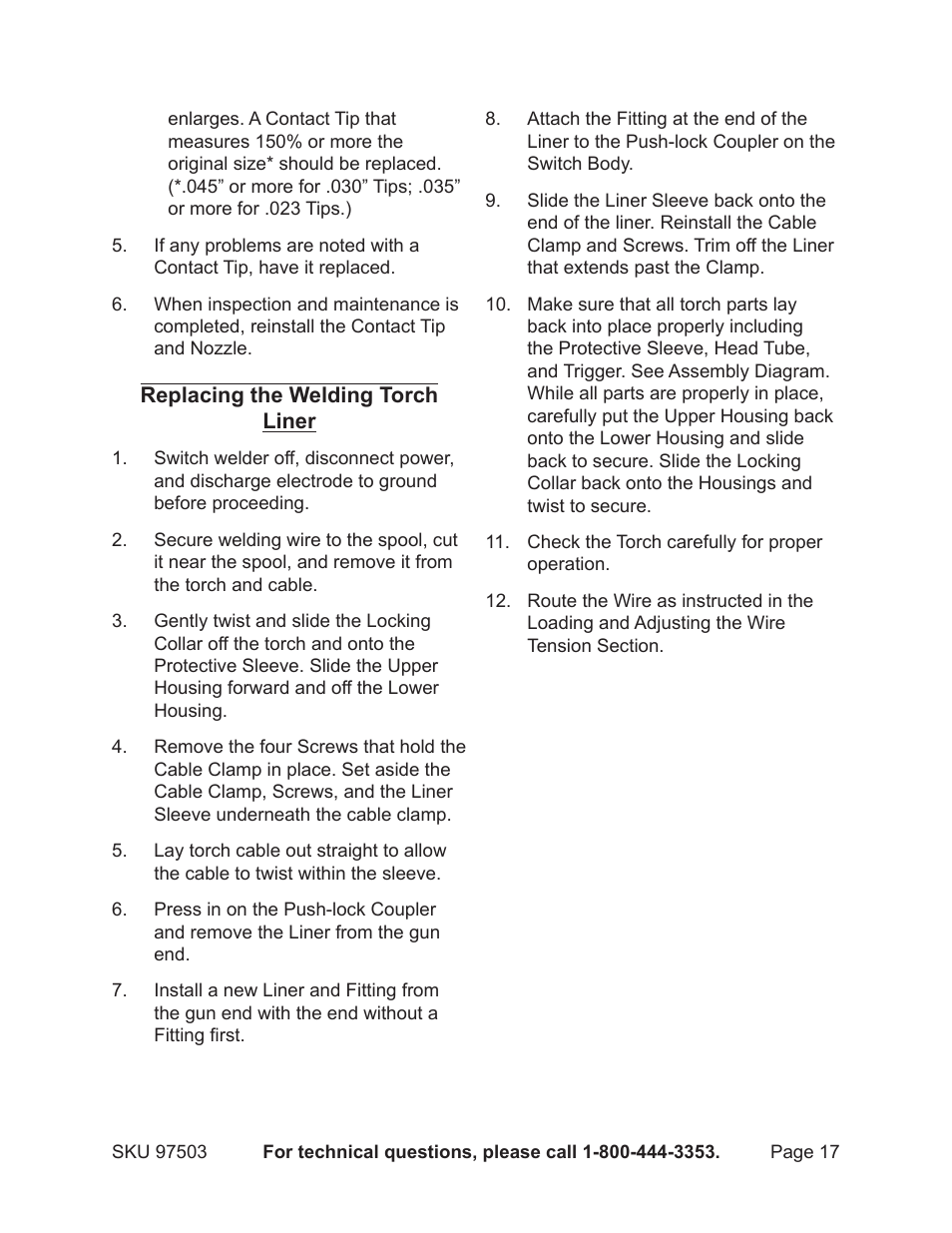Harbor Freight Tools 97503 User Manual | Page 17 / 21