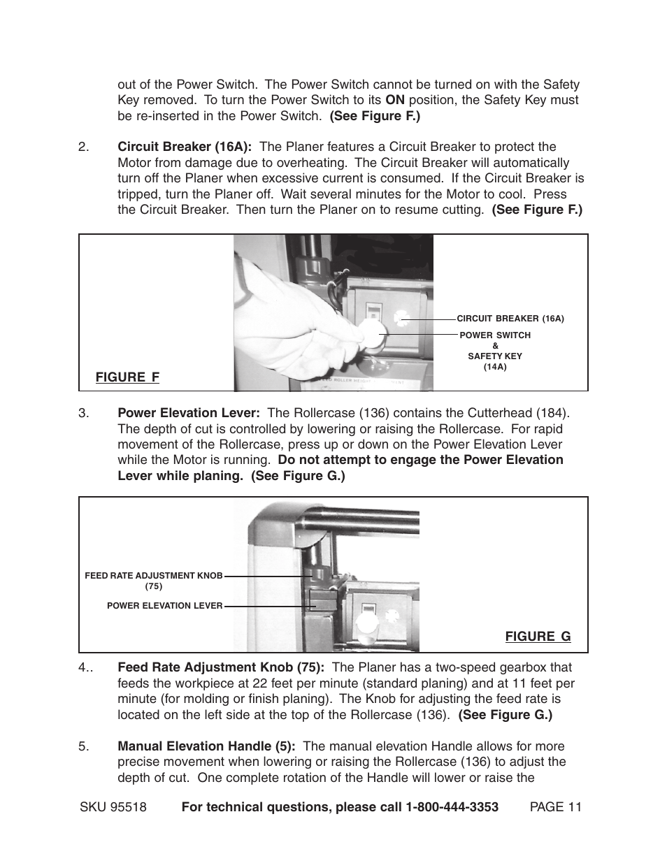 Harbor Freight Tools Central Machinery 15" Planer 2.5 HP 95518 User Manual | Page 11 / 25