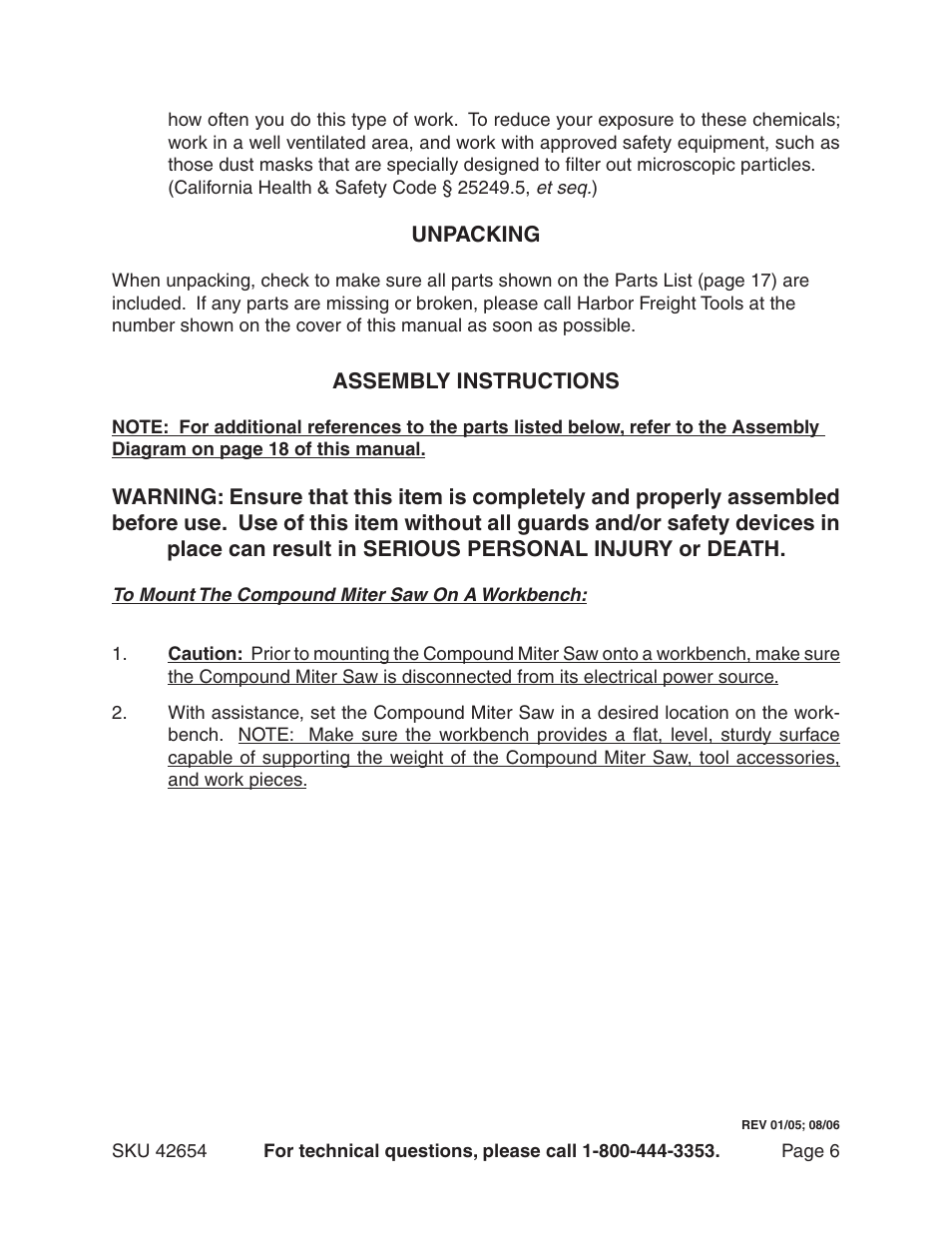 Harbor Freight Tools 42654 User Manual | Page 6 / 18
