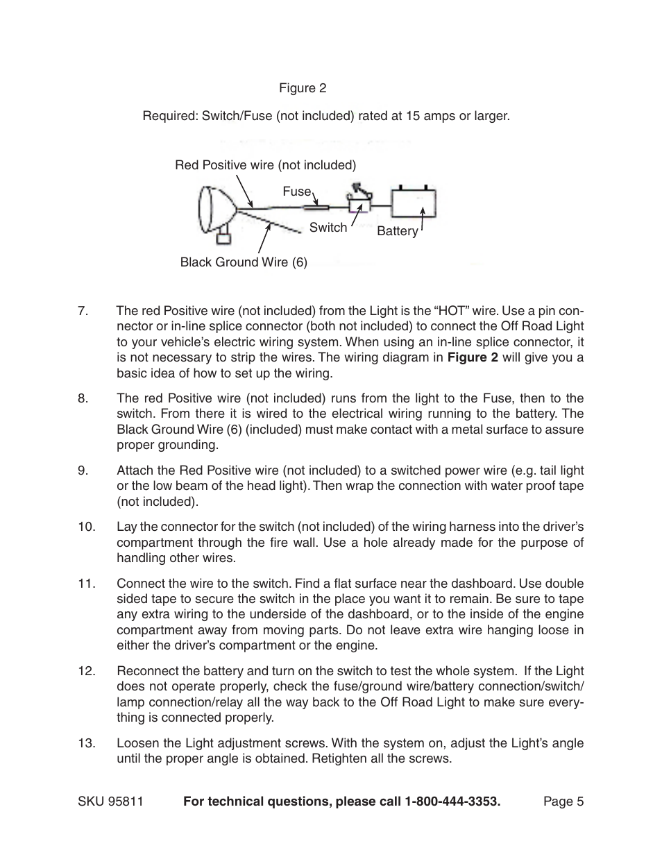 Harbor Freight Tools 6"OFF ROAD LIGHT 95811 User Manual | Page 5 / 7