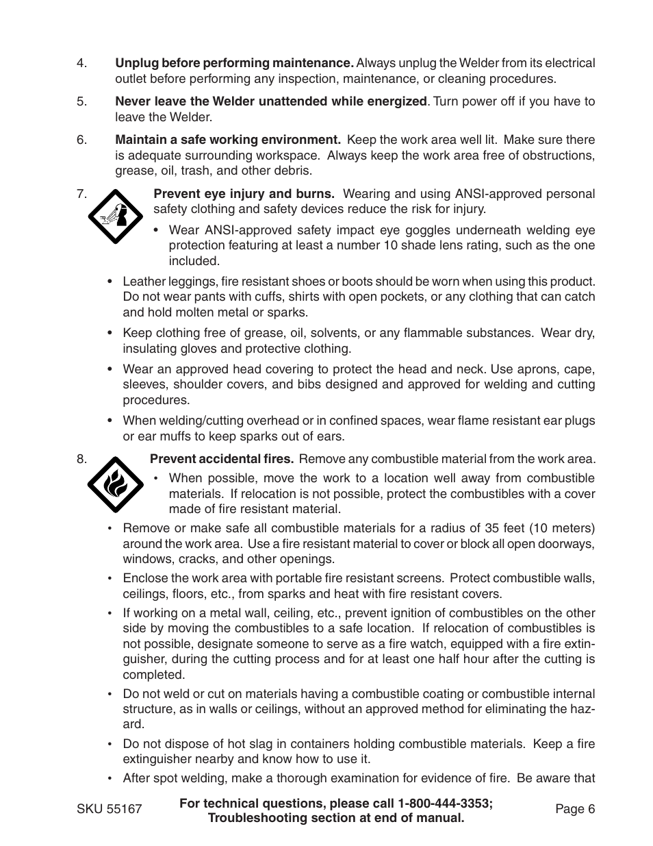 Harbor Freight Tools 55167 User Manual | Page 6 / 28