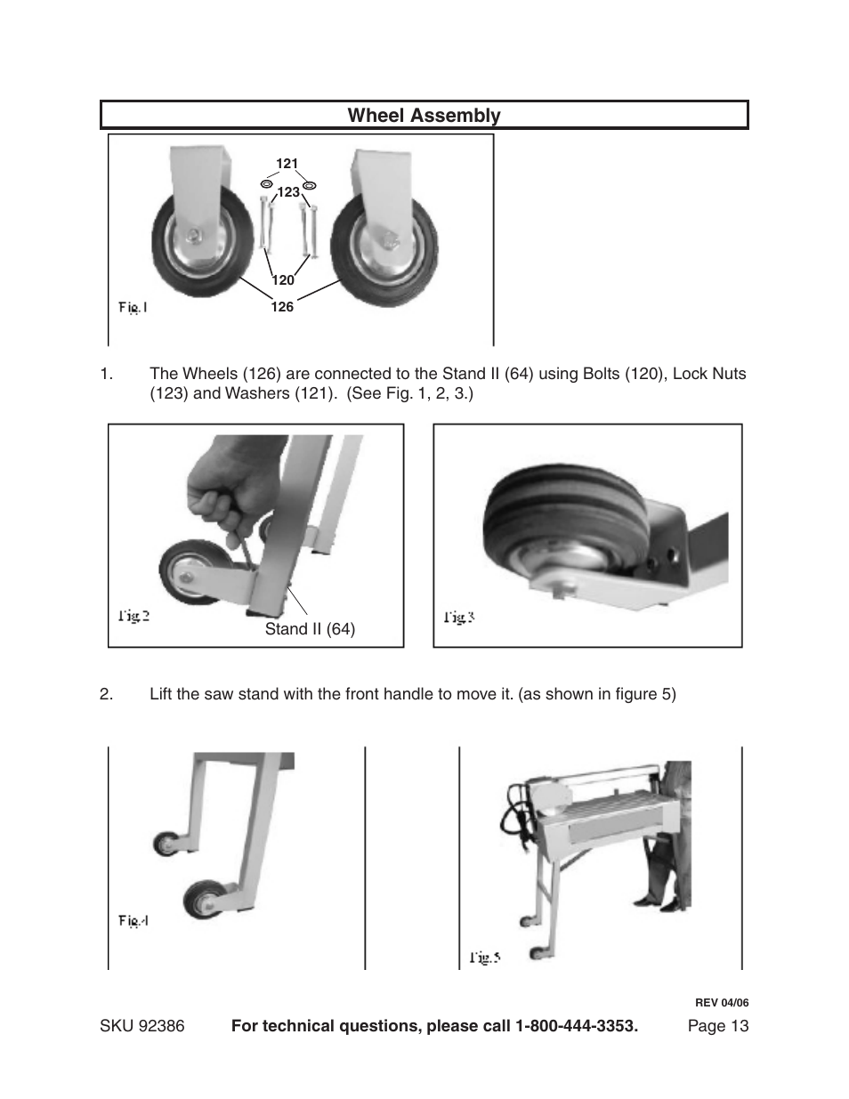 Wheel assembly | Harbor Freight Tools 92386 User Manual | Page 13 / 25