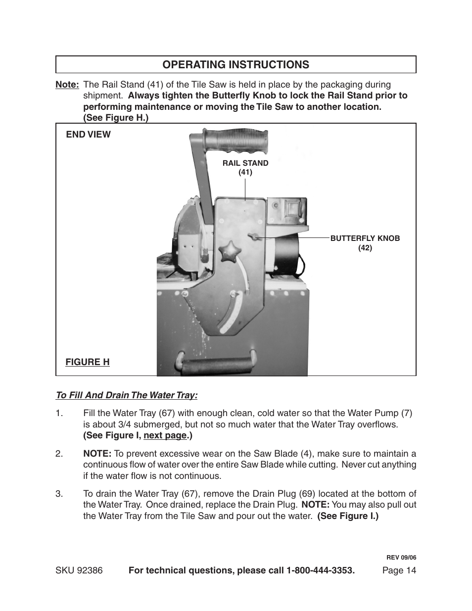 Operating instructions | Harbor Freight Tools 92386 User Manual | Page 14 / 25