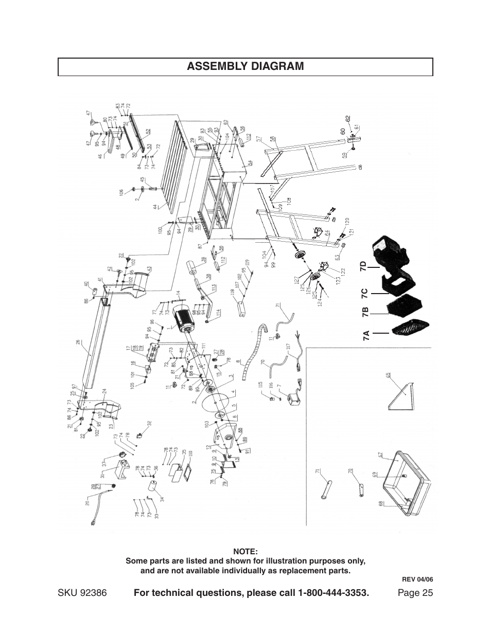 Assembly diagram | Harbor Freight Tools 92386 User Manual | Page 25 / 25