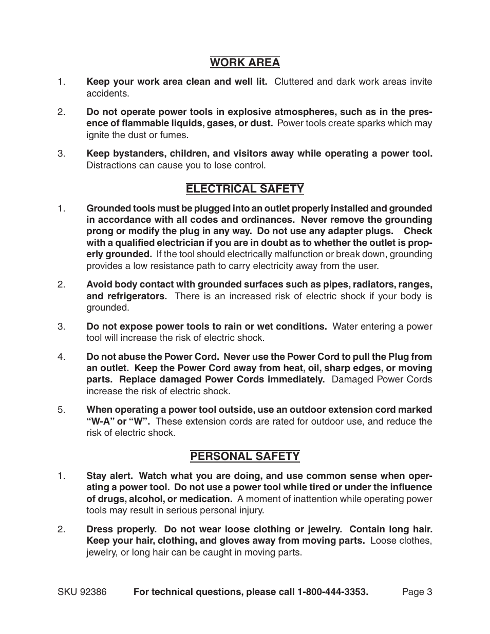 Harbor Freight Tools 92386 User Manual | Page 3 / 25