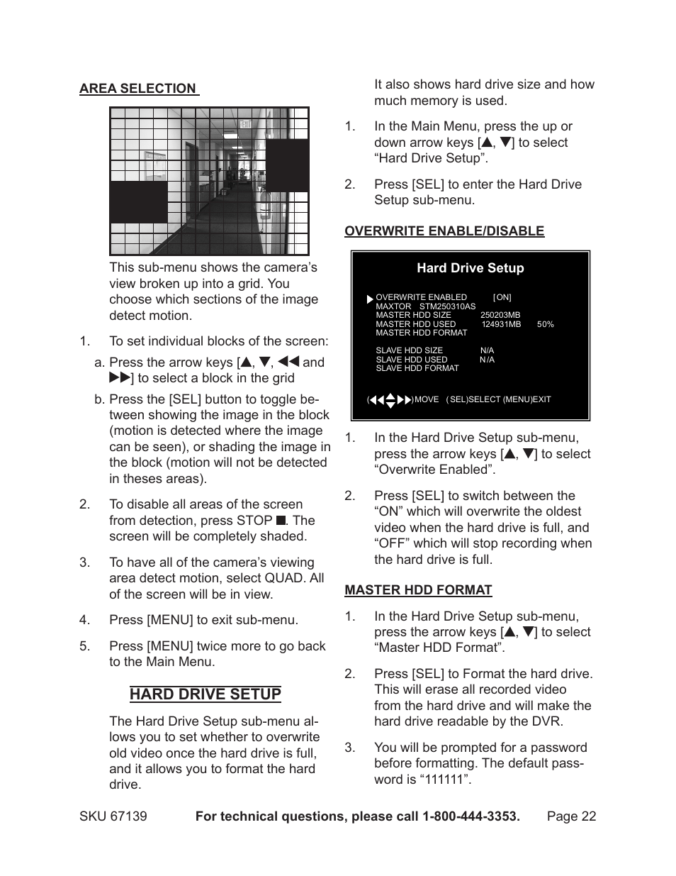 Hard drive setup | Harbor Freight Tools 67139 User Manual | Page 22 / 38