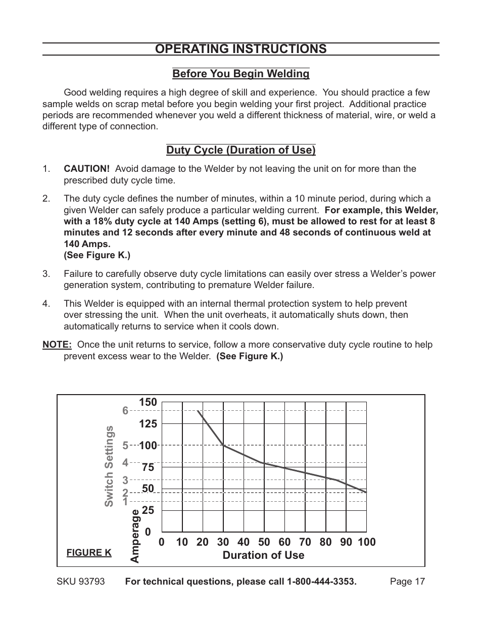 Operating instructions | Harbor Freight Tools DUAL MIG 93793 User Manual | Page 17 / 33