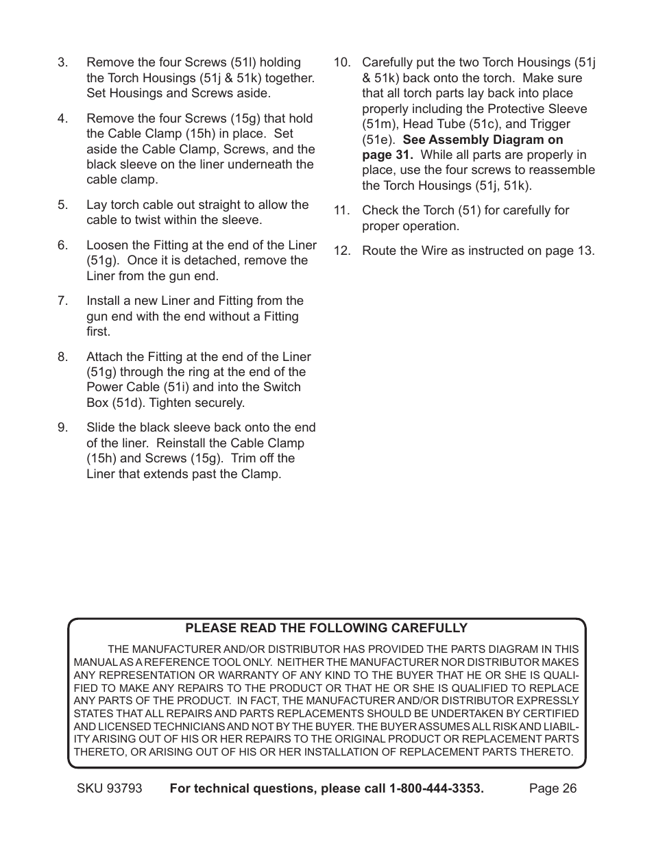 Harbor Freight Tools DUAL MIG 93793 User Manual | Page 26 / 33